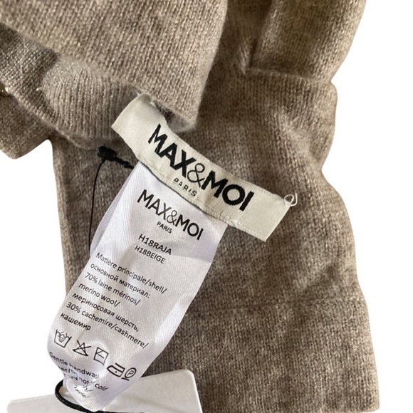 Max&Moi Paris Jeweled Wool Cashmere Blend Gloves NWT - Picture 6 of 8